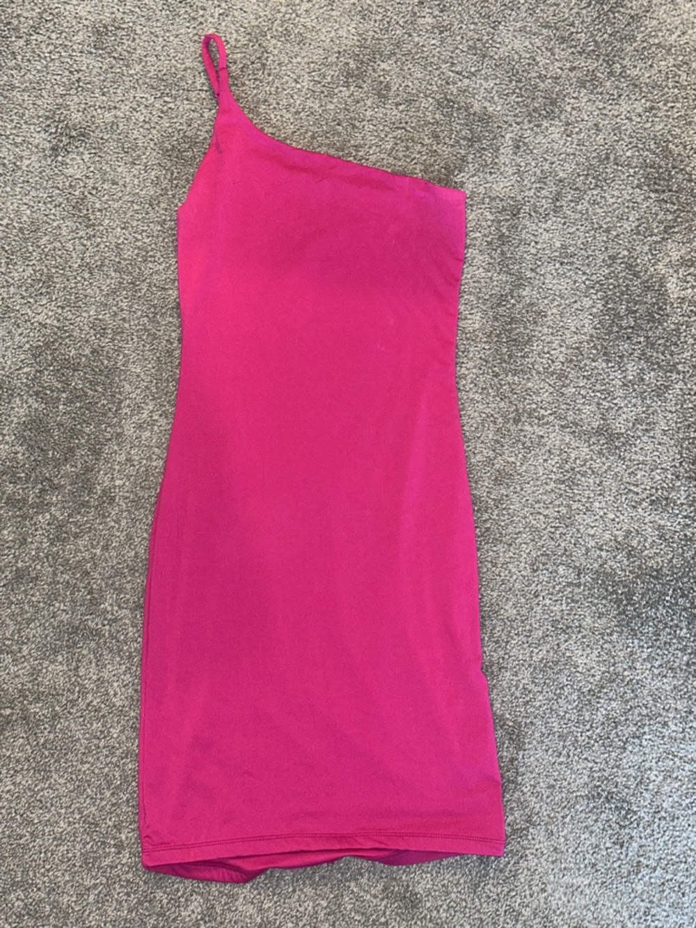 One-Shoulder Hot Pink Bodycon Dress